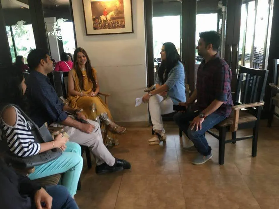 A small-group discussion with parents
